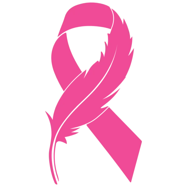Breast Cancer Awareness Ribbon with Feather