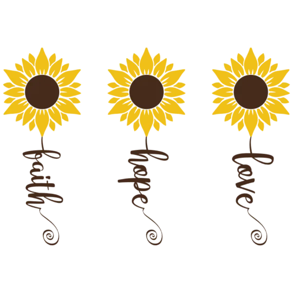Faith Hope Love Sunflowers Decal