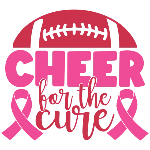 Cheer for the Cure Football Breast Cancer Awareness Graphic