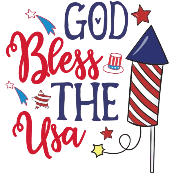 God Bless The USA Independence Day Fireworks Celebration Design