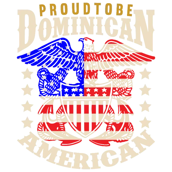 Proud to Be Dominican American Shield Logo