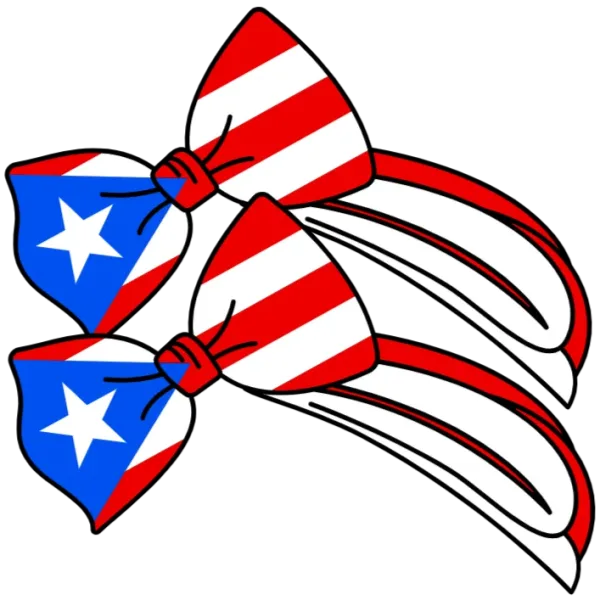 American Flag Hair Bow