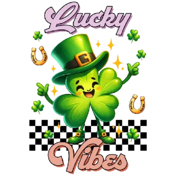 Lucky Vibes Lucky Charm St Patrick's Day T-Shirt Design