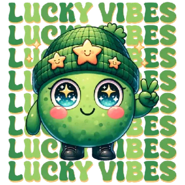 Lucky Vibes Cactus T-Shirt Design: A Vibrant and Playful Graphic for St Patrick's Day