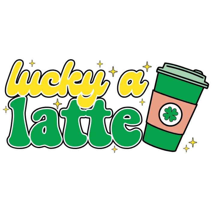 frame_0 Lucky a Latte DTF Transfer - Image 1