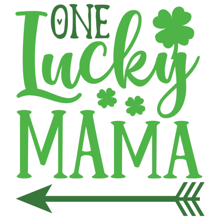 frame_0 One Lucky Mama St Patrick's Day T-Shirt Transfer - Image 1