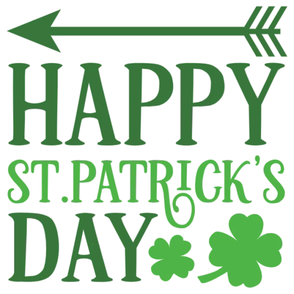 Happy St Patrick's Day Arrow & Shamrocks Stencil