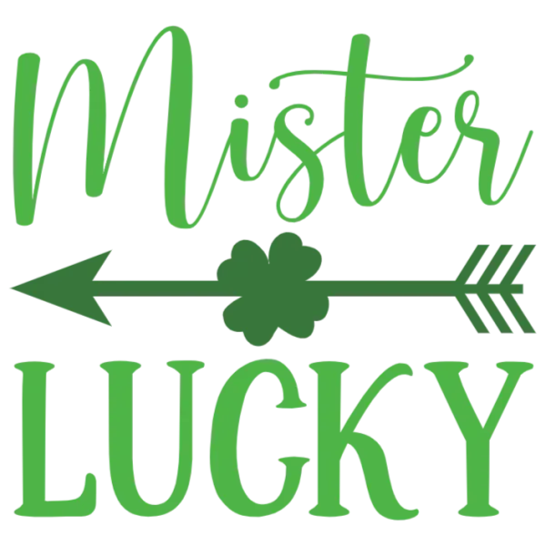 Mister Lucky St Patrick's Day Green Arrow Clover T-shirt Design