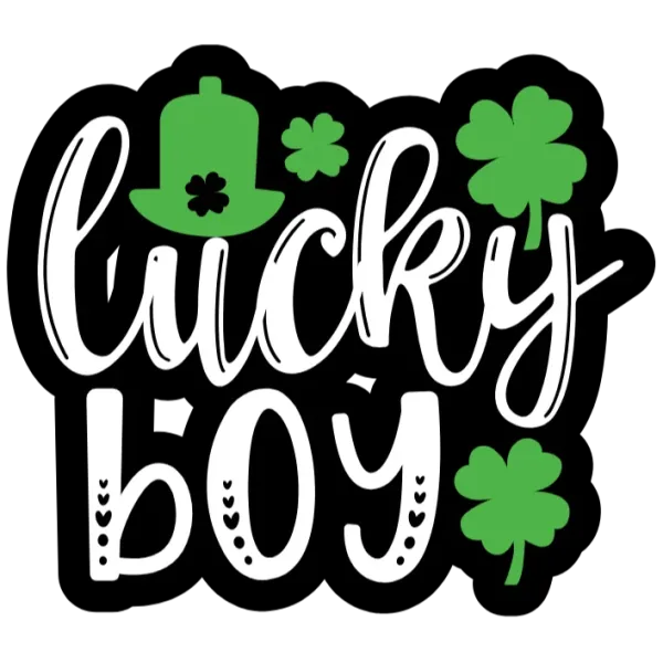Lucky Boy - St Patrick's Day Top Hat Clover Lucky Charm Design for Kids and Adults