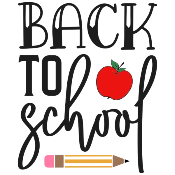 Back to School T-Shirt Design: Apple & Pencil Illustration