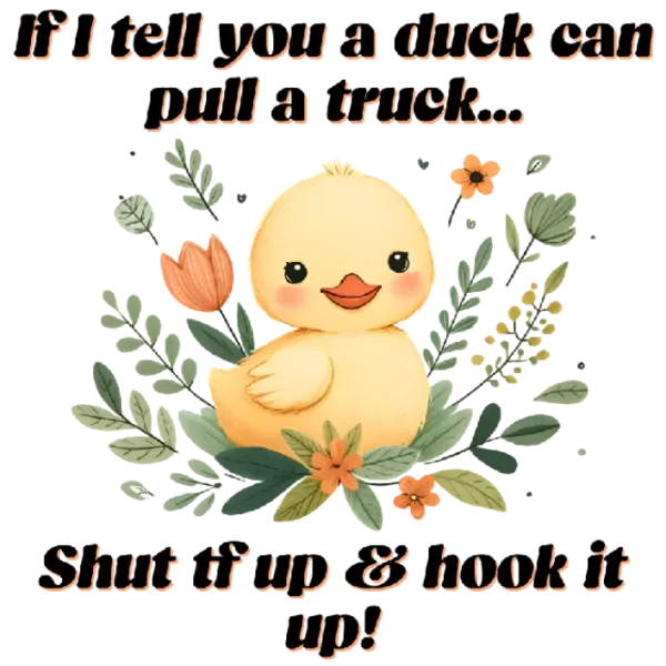 If I Tell You a Duck Can Pull a Truck Shut Up and Hook It Up DTF Transfer