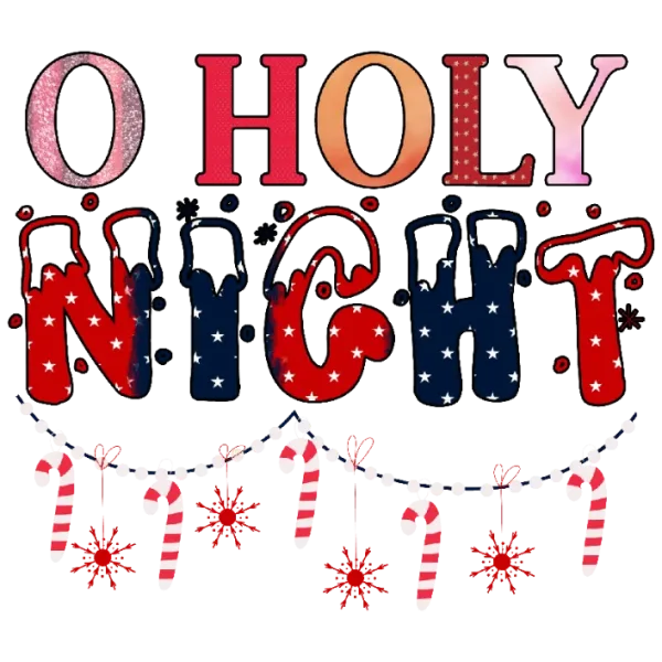 Oh Holy Night Christmas Holiday Graphic Design