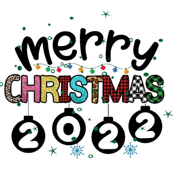 Merry Christmas 2022 Ornament Lights T-Shirt Design