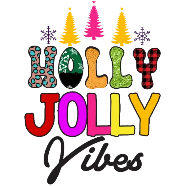 Holly Jolly Vibes Holiday Graphic