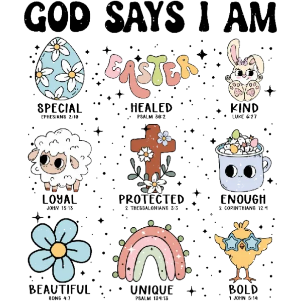 Easter Bible Verse Inspirational DTF Transfer for Clothing and Accessories