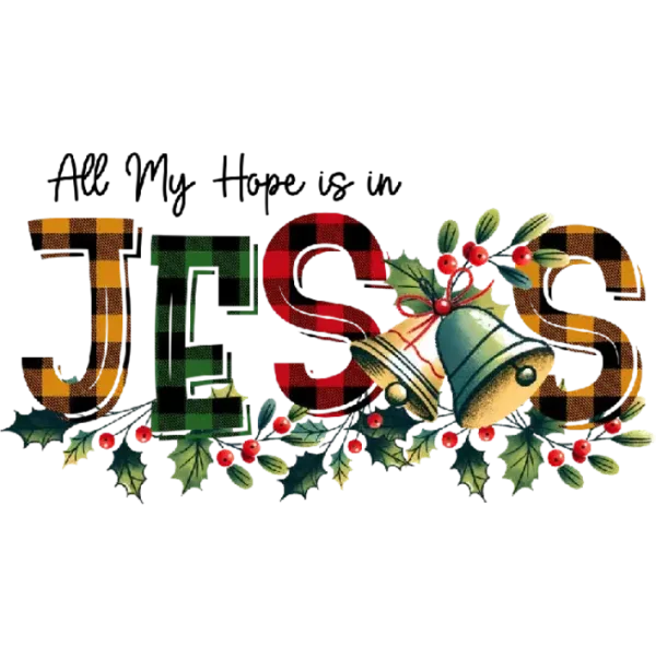 Christmas Faith Collection - All My Hope is in Jesus - Buffalo Plaid Christmas Design