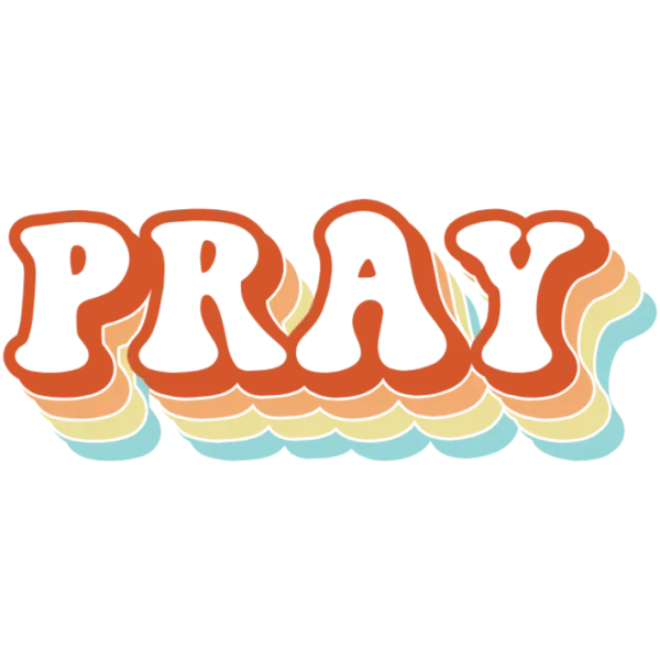 Pray in Pastel Ombre Bubble Letters