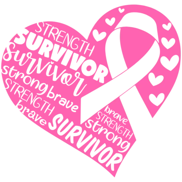 Breast Cancer Awareness Ribbon Survivor Heart