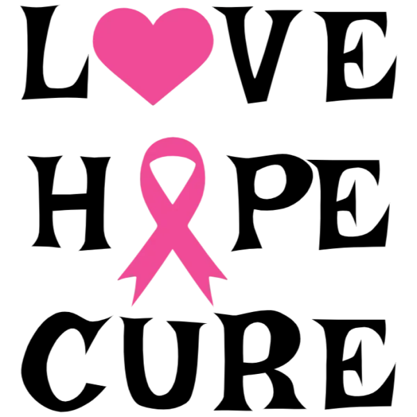 Love Hope Cure Breast Cancer Awareness Graphic
