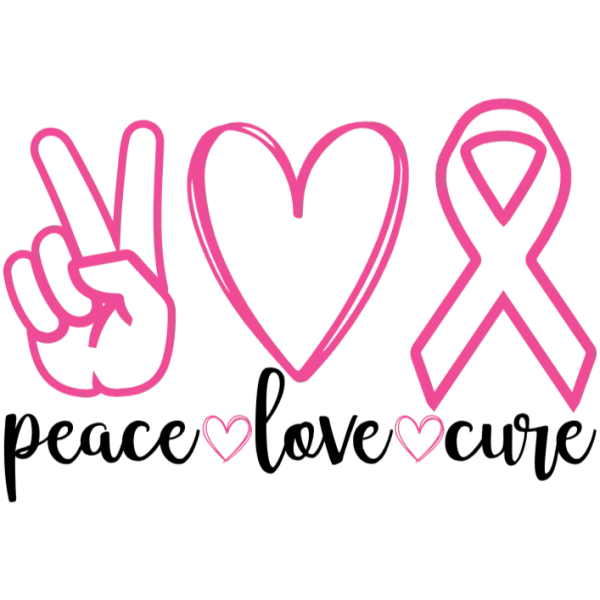 Peace Love Cure Breast Cancer Awareness Graphic