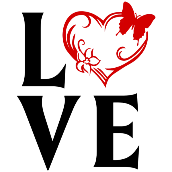 Love Butterfly Heart Print
