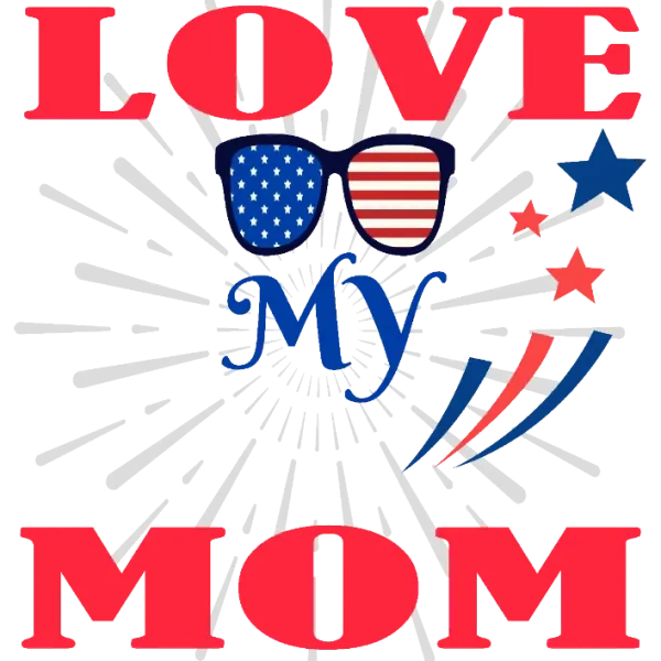 Love My Mommy Sunglasses with American Flag Pattern and Stars