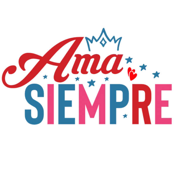 Ama Siempre Love Heart Crown PNG DTF Transfer