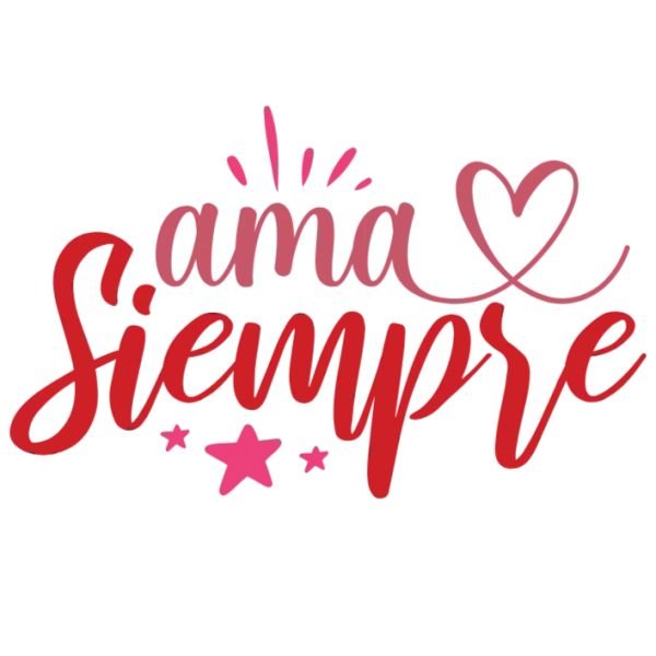 Ama Siempre Heart Stencil Decal