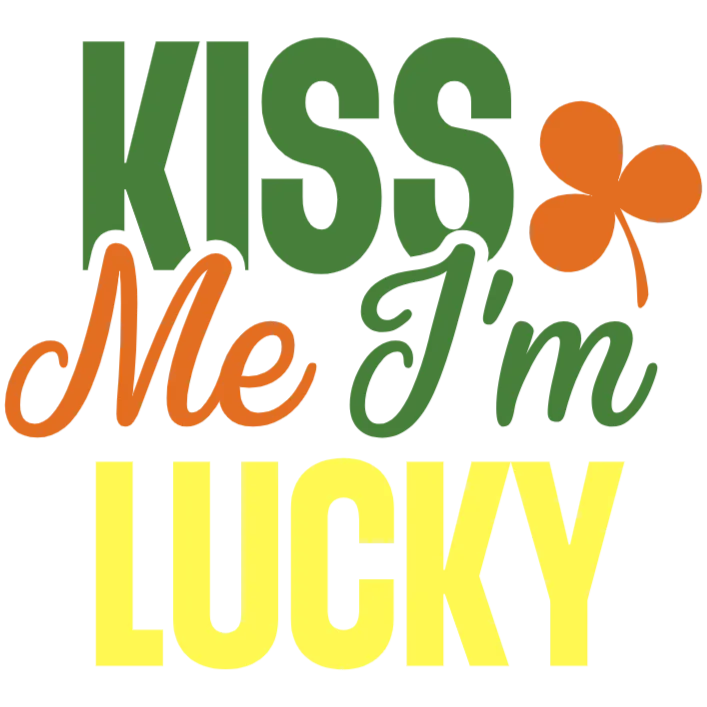 frame_0 Kiss Me I'm Lucky St Patrick's Day DTF Transfer Design - Image 1