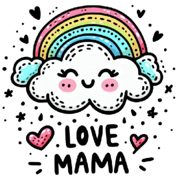 Love Mama Rainbow Clouds T-Shirt