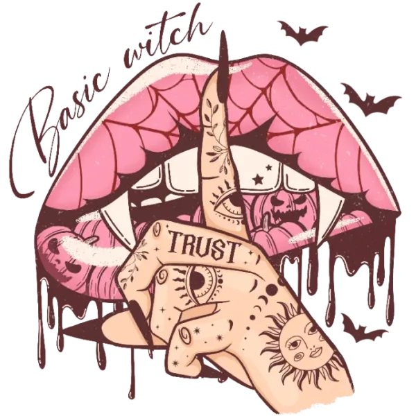 Basic Witch Halloween Lip Illustration