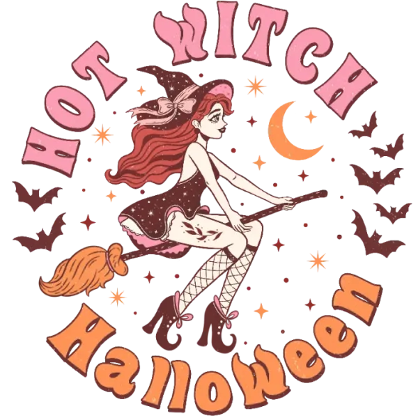 Hot Witch Halloween Graphic