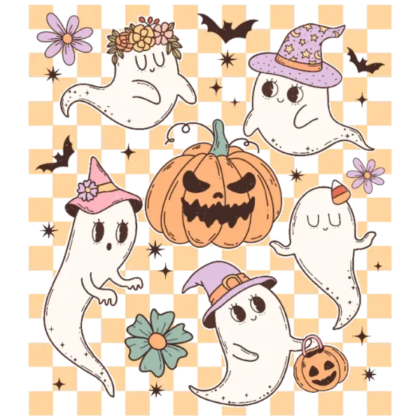 Boo-tiful Halloween Delights: A Spooky yet Playful Collection of Ghosts, Pumpkins, and Bats