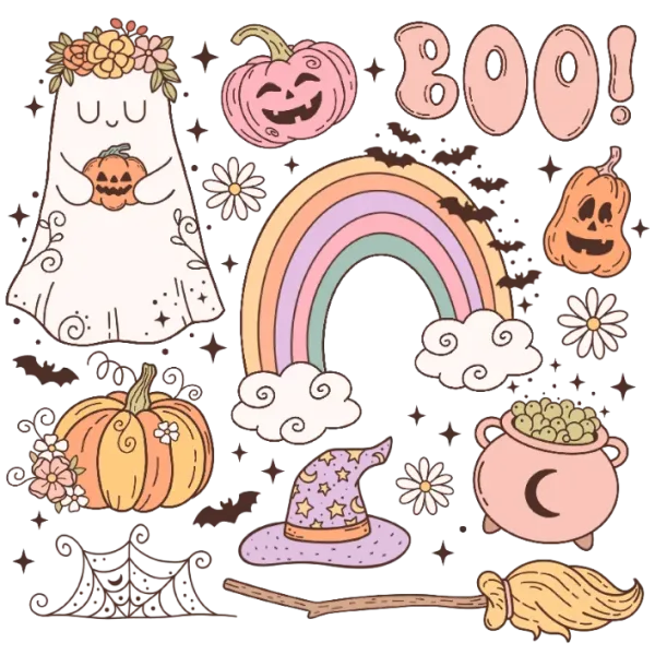 Halloween Rainbow Magic: Whimsical Witchy Pastel Vibes
