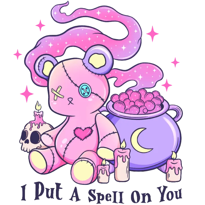 frame_0 I Put a Spell on You Bear DTF Transfer - Image 1