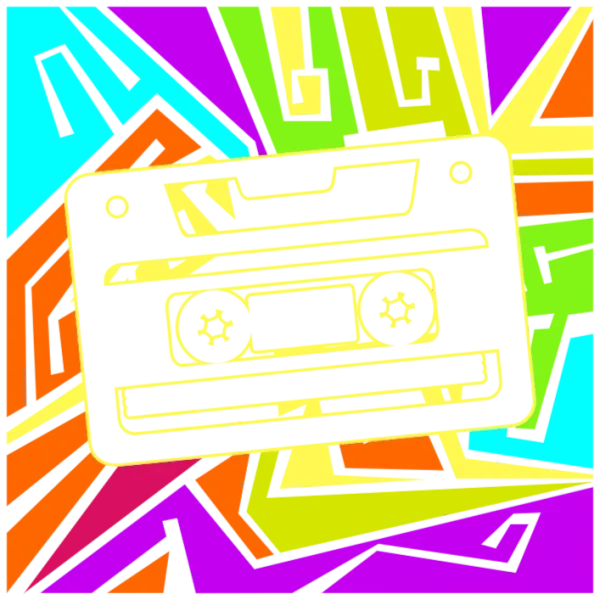 Cassette Tape Graffiti Background