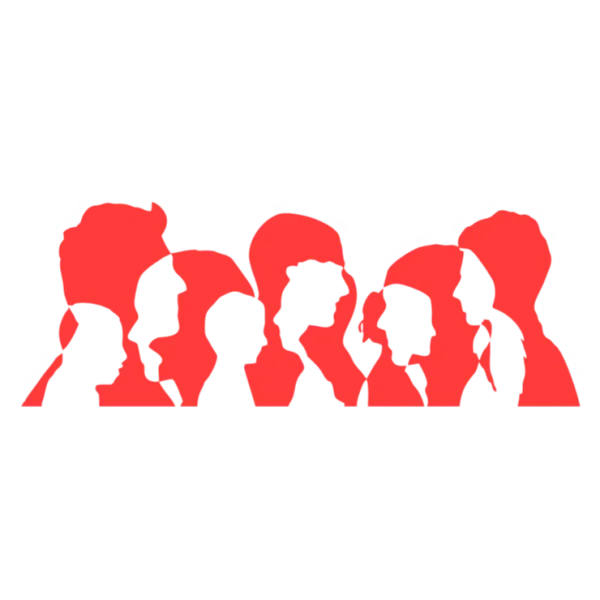 Red People Silhouette Wall Hanging Decal