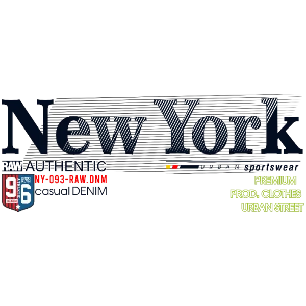 New York Authentic Sportswear Denim Jeans Graphic DTF Transfer