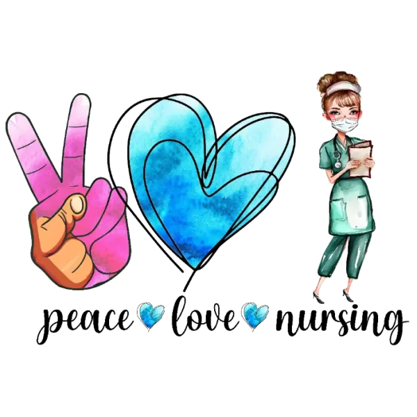Nurse Peace Love Heart Design