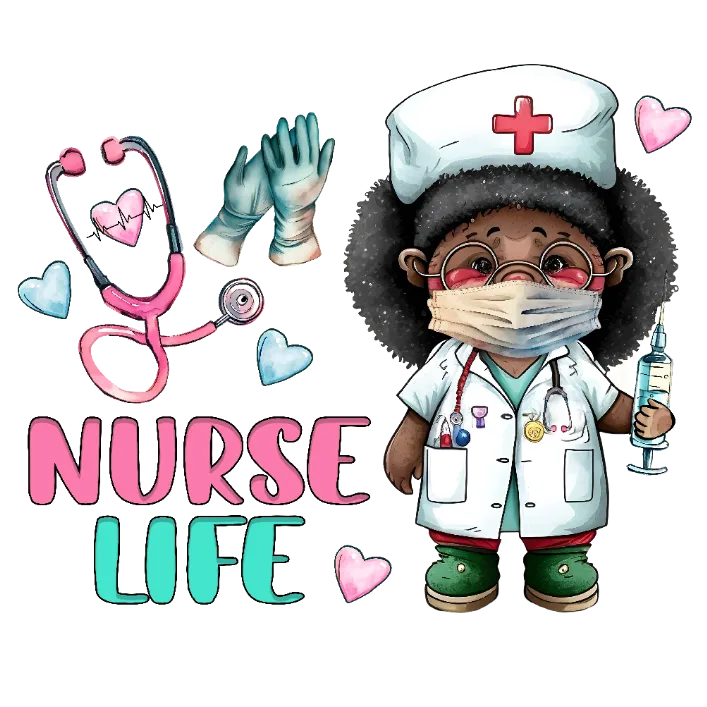 frame_0 Nurse Life DTF Transfer - Image 1
