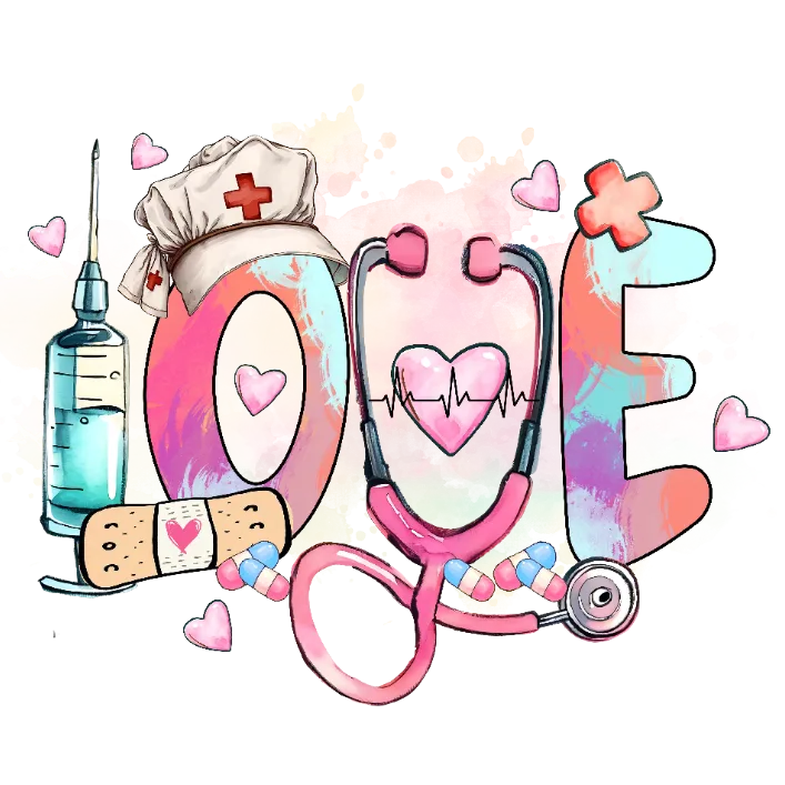 frame_0 Nurse Love Heartbeat Stethoscope Medical Doctor Nurse's Day Gift Idea - Image 1
