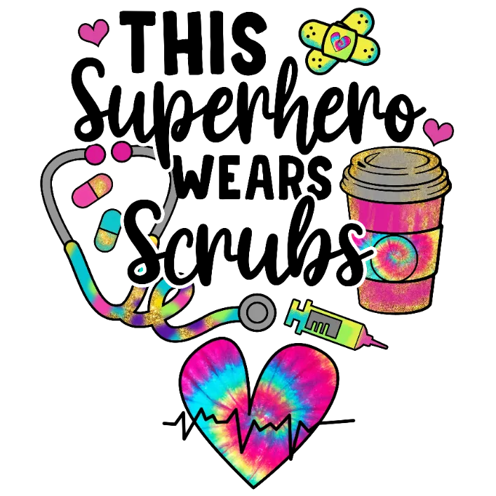 frame_0 This Superhero Nurse Wears Scrubs Tie-Dye - Image 1