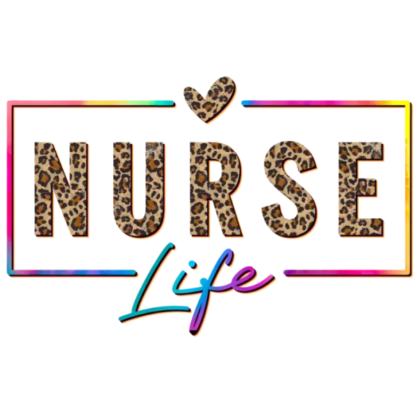Nurse Life Rainbow Leopard Print Design
