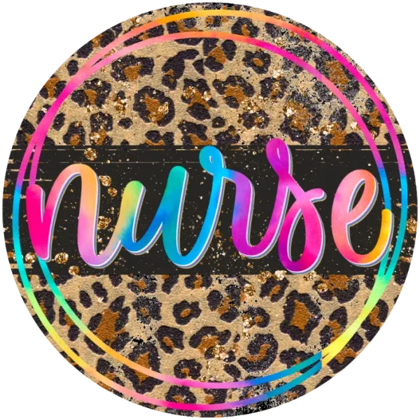 Nurse Leopard Print Circle Design