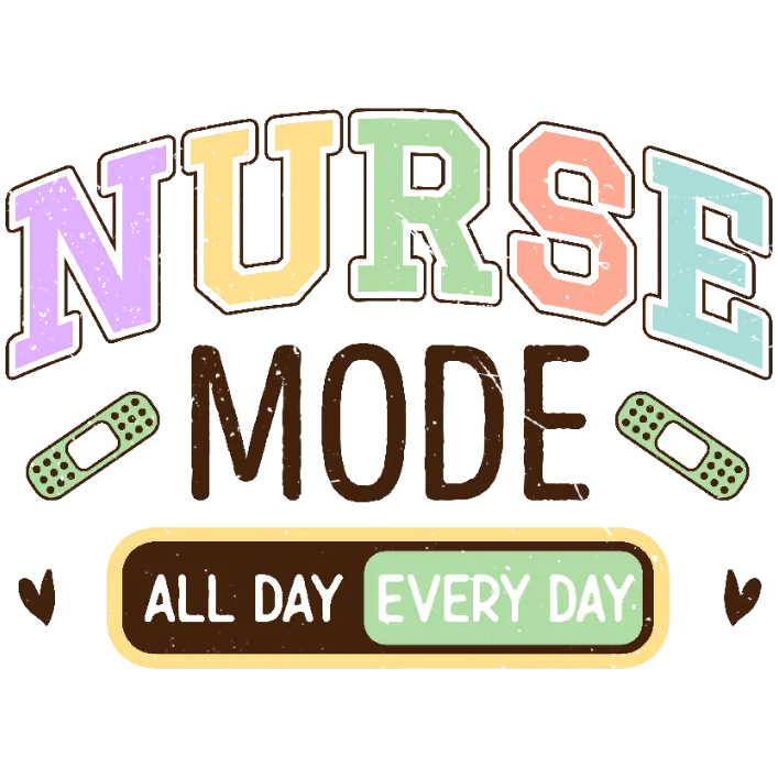 frame_0 Nurse Mode All Day Every Day Bandaid T-Shirt - Image 1