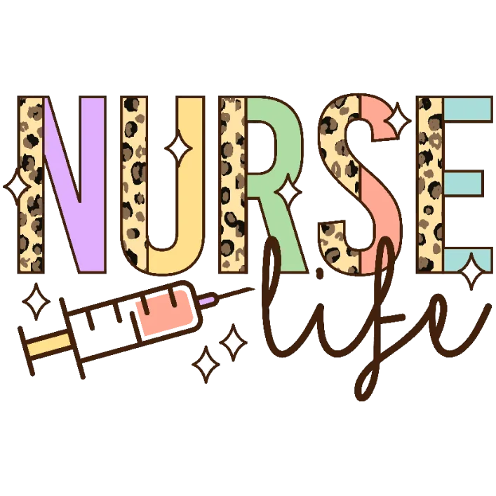 frame_0 Nurse Life Leopard T-Shirt Transfer - Image 1
