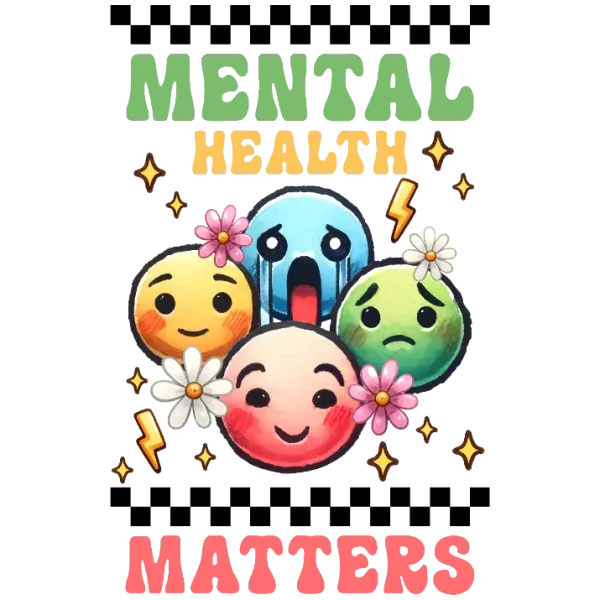 Mental Health Matters White DTF Transfer
