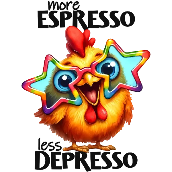 Caffeine-Boosting Chick: Embrace Your Daily Dose of Caffeine with a Humorous Twist