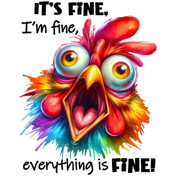 Rooster Rainbow Chaos: The Fine Art of Being a Hot Mess