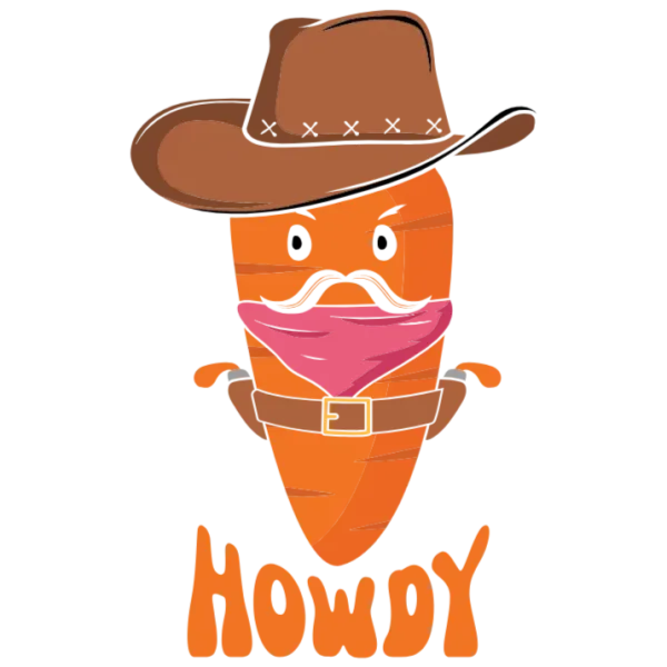 Howdy Cowpoke T-Shirt Design: A Rootin' Tootin' Western Cartoon Graphic for Your Next Rodeo Adventure